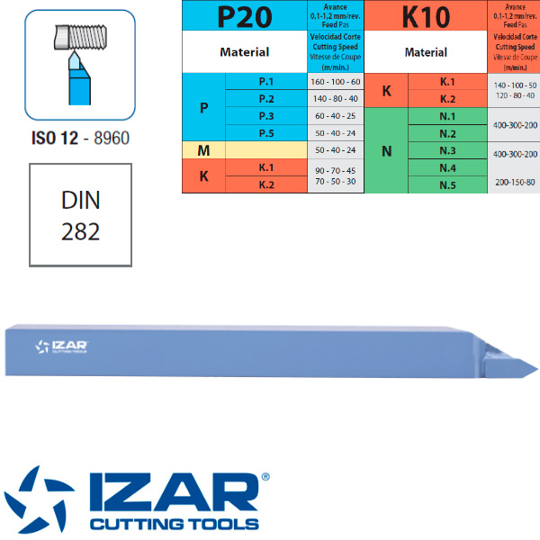 Izar Portaherramientas Soldadas de Widia ISO 12 para Roscado Izar Portaherramientas Soldadas de Widia ISO 12 para Roscado