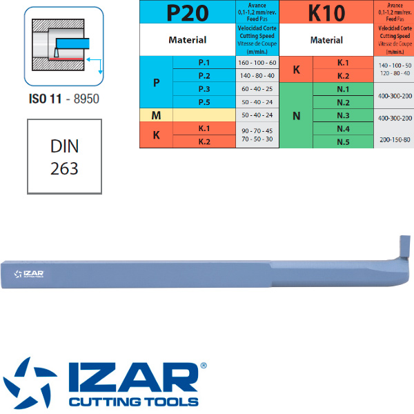 Izar Internal Undercutting Brazed Turning Tool Widia ISO 11