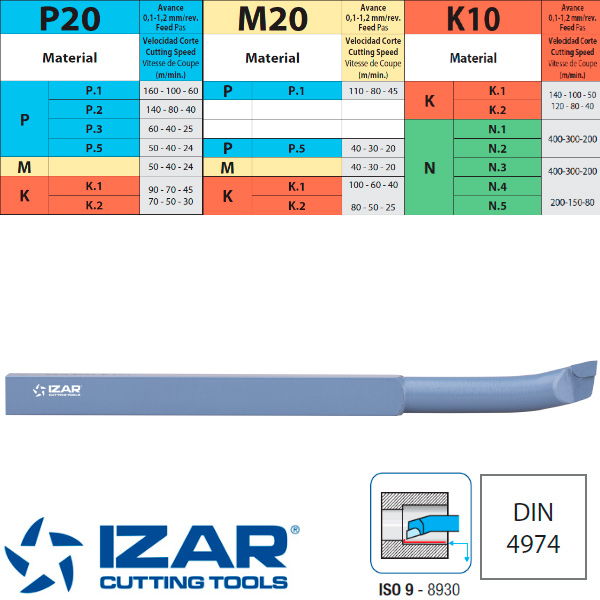 Izar Portaherramientas Soldadas de Widia ISO 9 para Cilindrado Interior