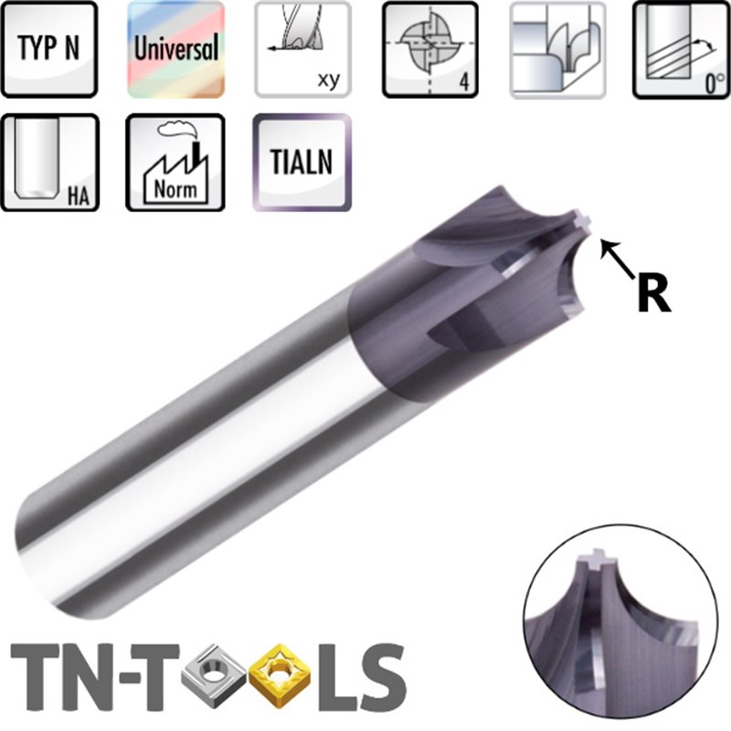 Solid carbide quadrant mill with corner radius Solid carbide quadrant mill with corner radius