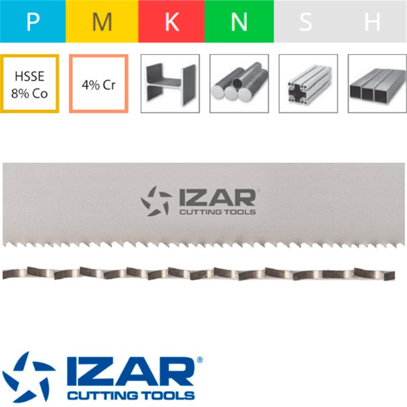 Lame de scie à ruban HSSE 8% Co + 4% Cr IZARPLUS Lame de scie à ruban HSSE 8% Co + 4% Cr IZARPLUS