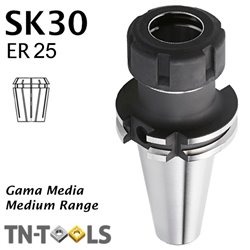 Collet Chuck DIN69871 SK30 para sujección pinza ER25 Medium Range