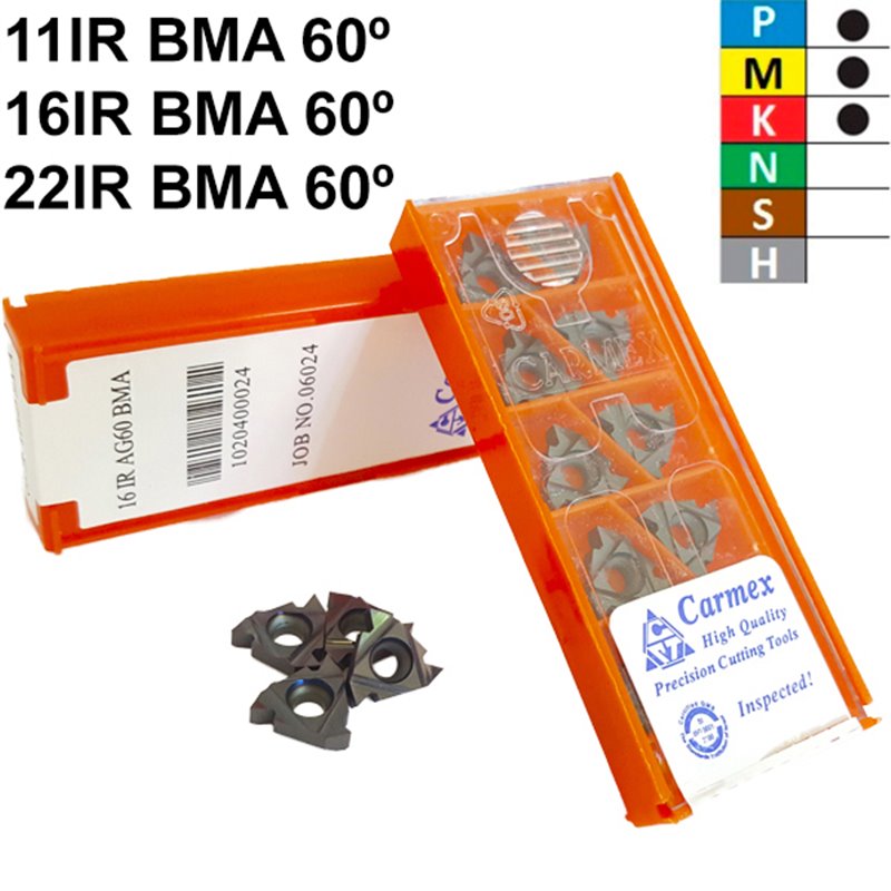 Carmex 60º BMA Plaquette de Filetage Intérieur