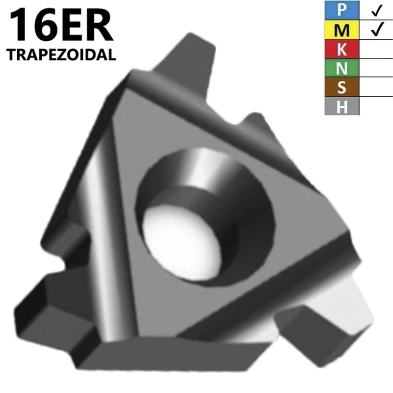 Placas de Roscado 16ER Trapezoidales (1,5-3,0) Recubrimiento TIN Placas de Roscado 16ER Trapezoidales (1,5-3,0) Recubrimiento TIN