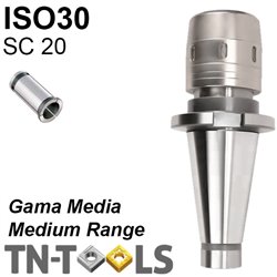 Cono Portapinza DIN2080 ISO30 de sujección para pinza SC20 de gran apriete Gama Media