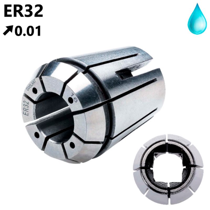 Tapping collets ER with seal and cooling channels square locking drive for tapping drills ER32 Tapping collets ER with seal and cooling channels square locking drive for tapping drills ER32