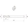 Fresa Metal Duro 2 Cortes TiAlN HRc30-50