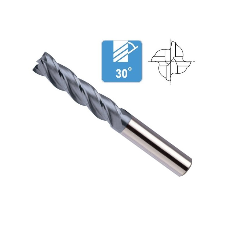 Mills Carbide 4 Cortes Serie Larga Recubrimiento TiCN 56HRC