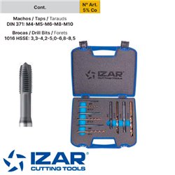Set of Taps and Drill Bits Alloy Materials Through Hole