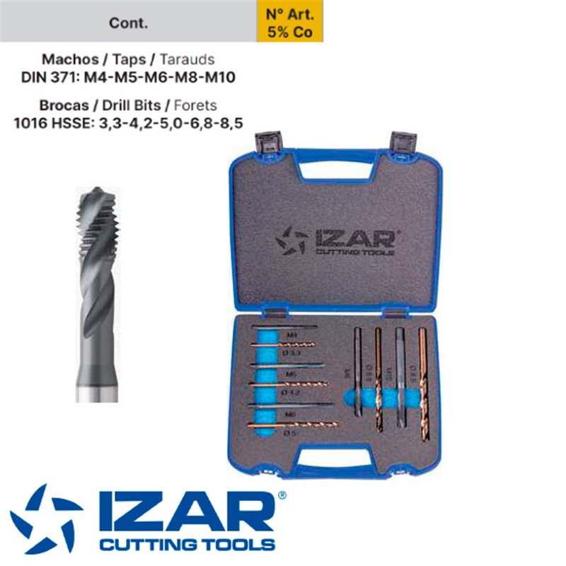 Set of Taps and Drill Bits Alloy Materials Blind Hole