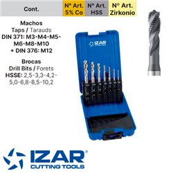 Set of Blind Hole Taps and Drill Bits Reinforced Handle