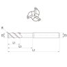 Fresa Metal Duro 3 Cortes Aluminio 45º Sin Recubrir