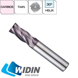 Fresa Metal Duro 4 Cortes TiAlN HRc30-50