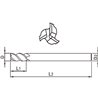 Fresa Metal Duro 3 Cortes AlTiN HRc30-50