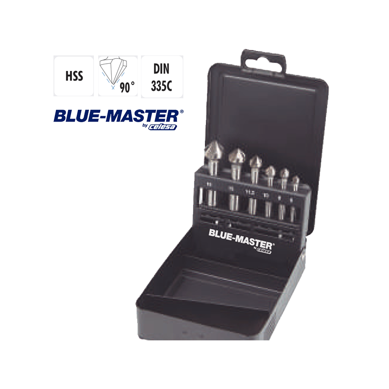 Set de Avellanadores 90º HSS DIN335C Blue-master Set de Avellanadores 90º HSS DIN335C Blue-master