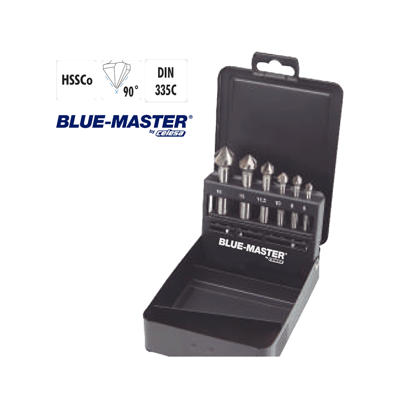 Set de Avellanadores 90º HSSCo DIN335C Blue-master Set de Avellanadores 90º HSSCo DIN335C Blue-master