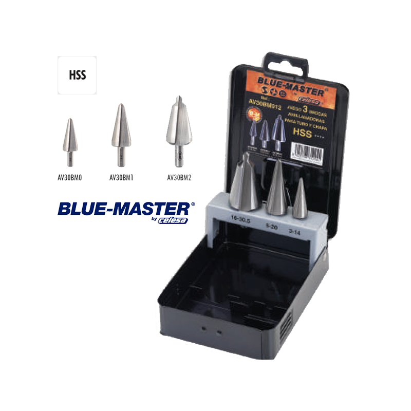 Set de Brocas Avellanadoras para tubo y chapa HSS Set de Brocas Avellanadoras para tubo y chapa HSS