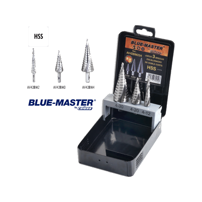 Set de Brocas Escalonadas Helicoidales HSS Set de Brocas Escalonadas Helicoidales HSS