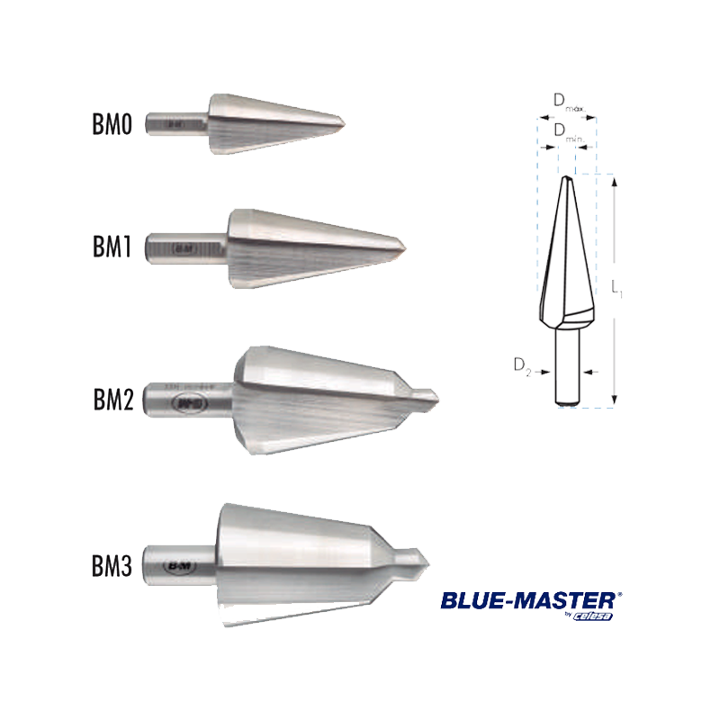 Brocas Avellanadoras HSSCo Blue-master para Tubo y Chapa Brocas Avellanadoras HSSCo Blue-master para Tubo y Chapa