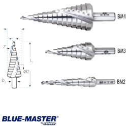 Brocas Escalonadas HSS Blue-Master de Canales Helicoidales