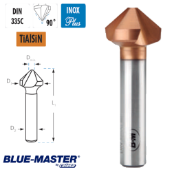 Avellanador HSSCo TiAlSiN 3 Cortes 90° Inoxidable