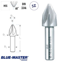 Avellanador Multicorte 5 Cortes Blue-master Mango Cilíndrico 60º