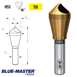 Avellanador HSS TiN Blue-Master para Desbarbar con Agujero 90º