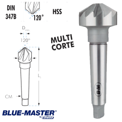 Avellanador HSS Multicorte Blue-Master con Mango Cónico 120º