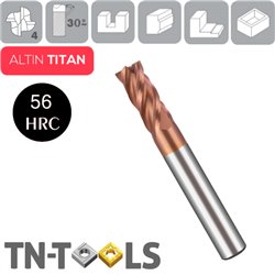 Fresa Metal Duro 4 Cortes Recubrimiento ACH 56HRC Largo de corte especial
