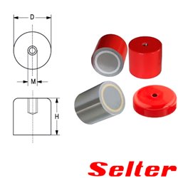 Base magnética cilíndrica con agujero roscado Imán AlNiCo o Neodimio Selter