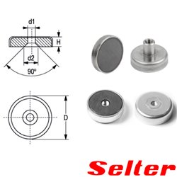 Base magnética con agujero avellanado Imán Ferrita Selter
