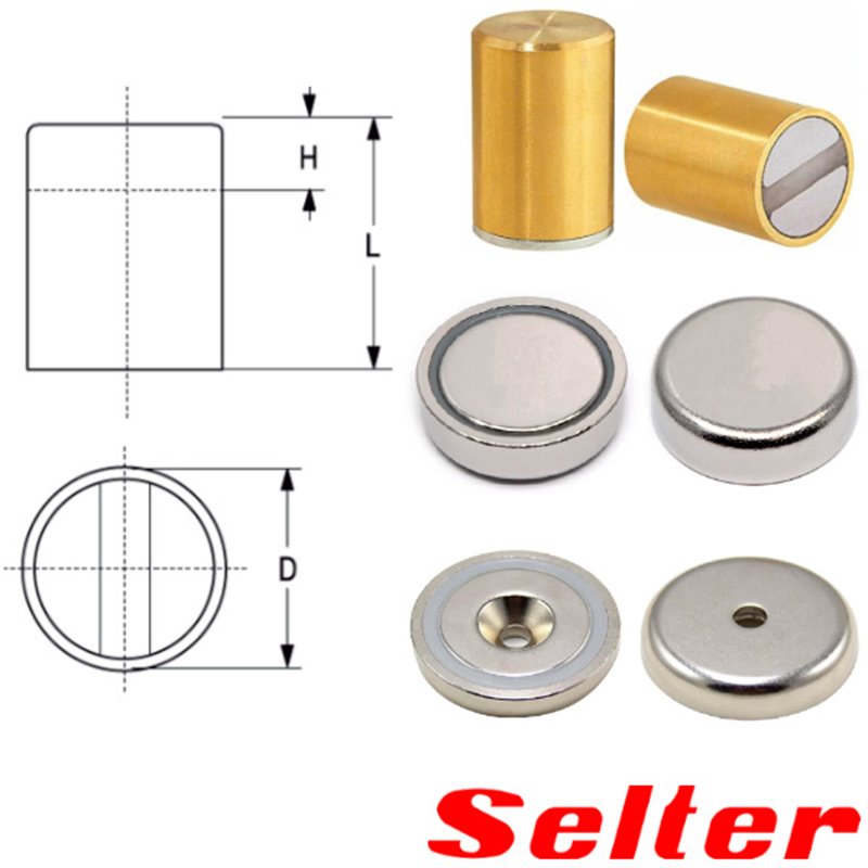 Base magnética cilíndrica sin agujero Imán Neodimio Selter Base magnética cilíndrica sin agujero Imán Neodimio Selter