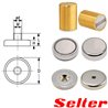 Base magnética plana con tetón y rosca interior Imán Neodimio Selter