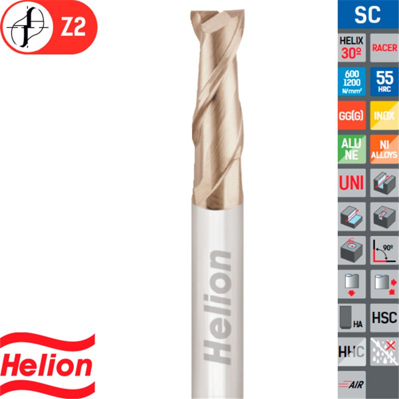 Fresa Metal Duro Plana Z2 30º