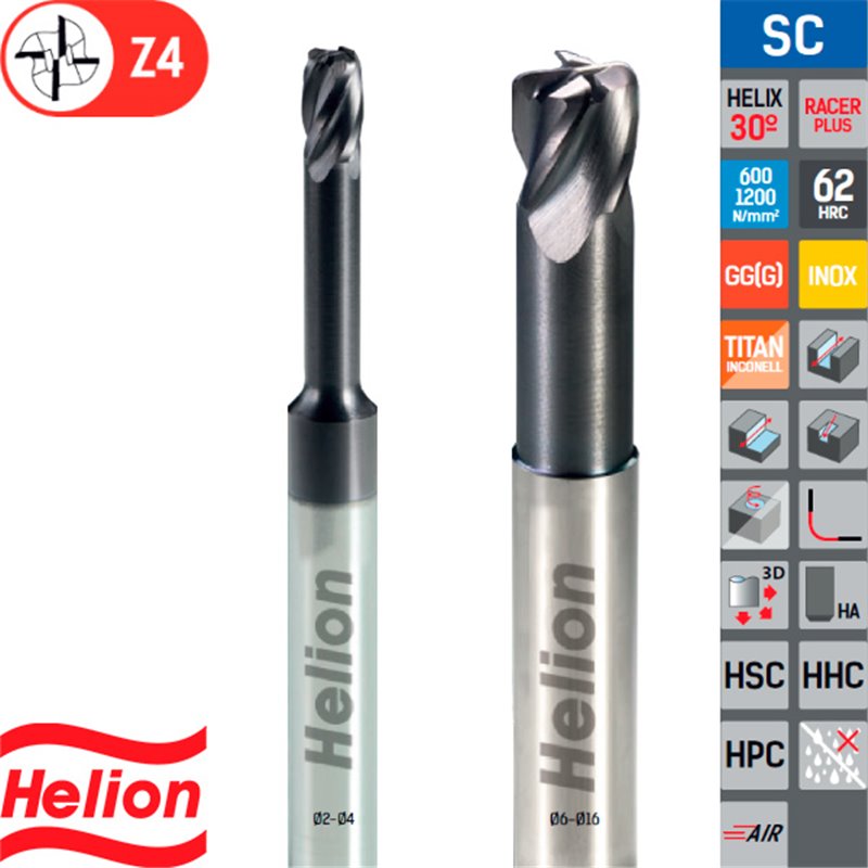Fresa Metal Duro Tórica Z4 30º