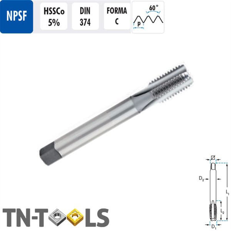 NPSF HSSCo Straight DIN374 Male Machine