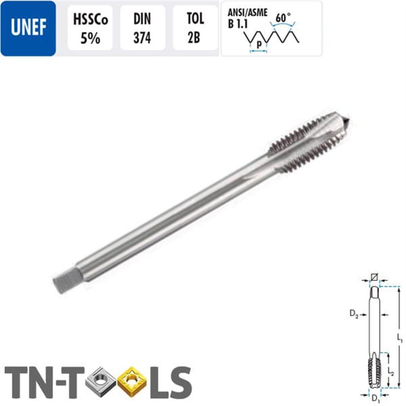 UNEF HSSCo Straight DIN374 2B Male Machine