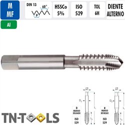 Aluminium Mâle Machine M HSSCo Droit ISO529 6H