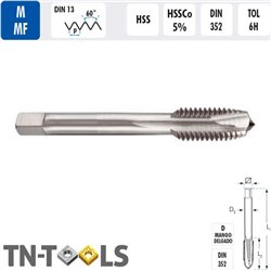 Macho Máquina Corto M HSS Recto DIN352 6H Forma B