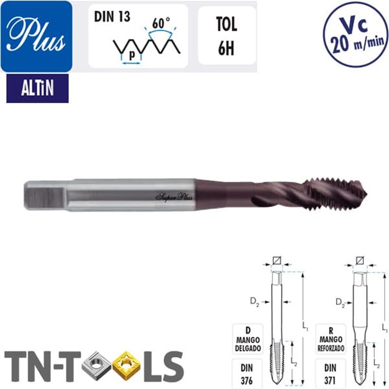 Macho Máquina Helicoidal Super Plus ALTIN M HSS V3 6H