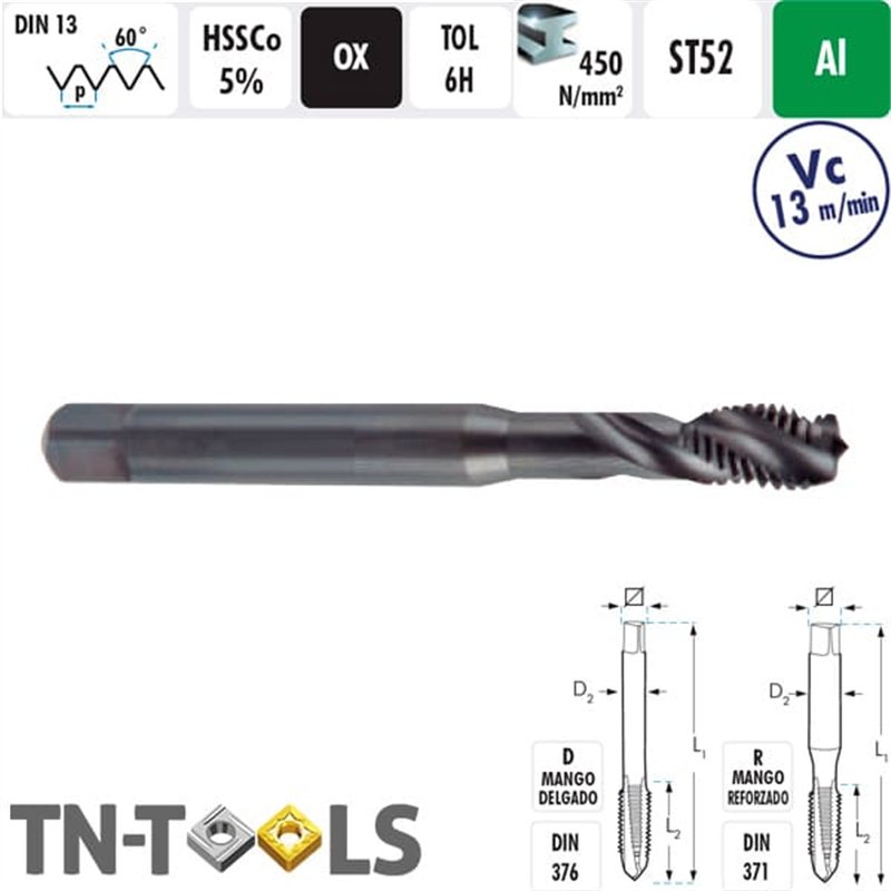 Helical Male Machine Super Soft HSSCo OX ST52 6H