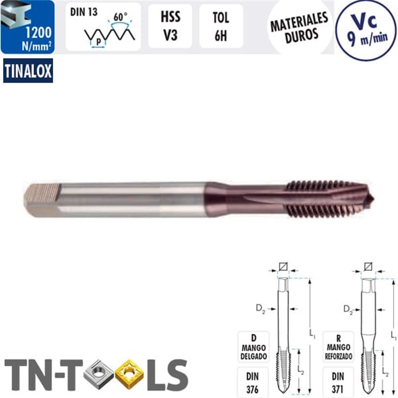 Mâle Machine Droit TINALOX HSS V3 6H