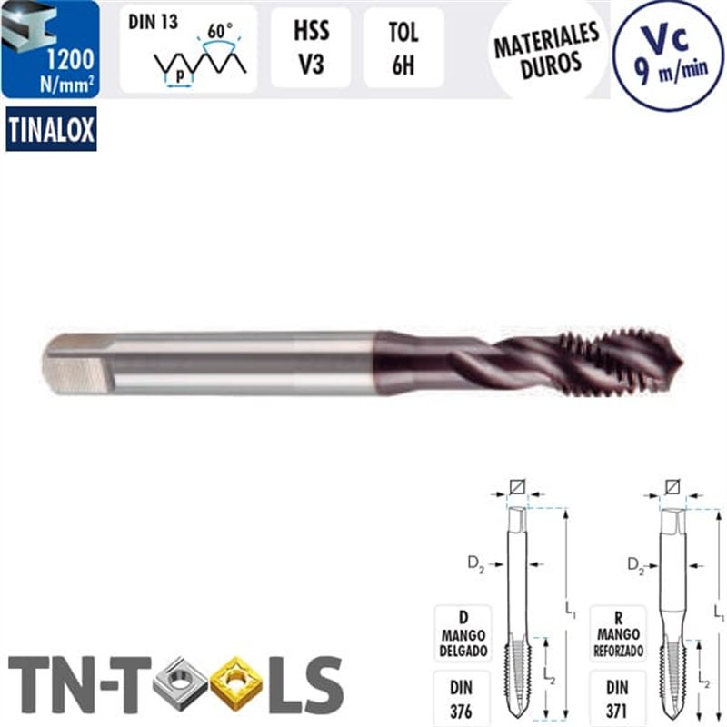 Helical Male Machine TINALOX HSS V3 6H