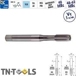 Mâle Machine Droit TICN HSS PM 6H HRc48-62