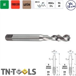 Macho Máquina Helicoidal HSSCo Al 6H