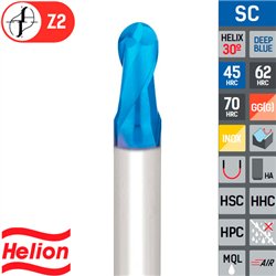 Fresa Esférica Metal Duro Acero Templado 45-70 HRc Z2 30º