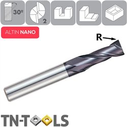 Fraise en métal dur Z2 Torique ALTIN NANO 30º