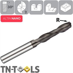 Fresa Metal Duro 2 Cortes Tórica ALTIN NANO 30º Corte Largo