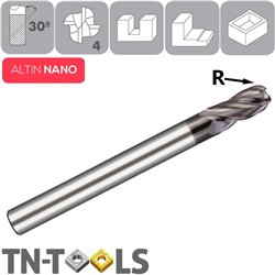 Fraise en métal dur Z4 Torique ALTIN NANO 30º Extra longue