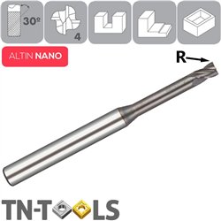 ALTIN NANO 30º Z4 Corner Radius End Mill Shank D6